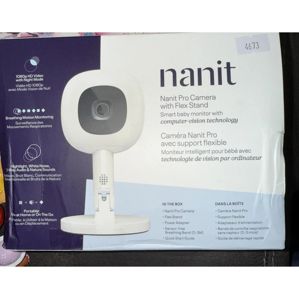 N322NW Nanit Pro Smart Baby Monitor & Flex Stand - 1080p With Night Mode